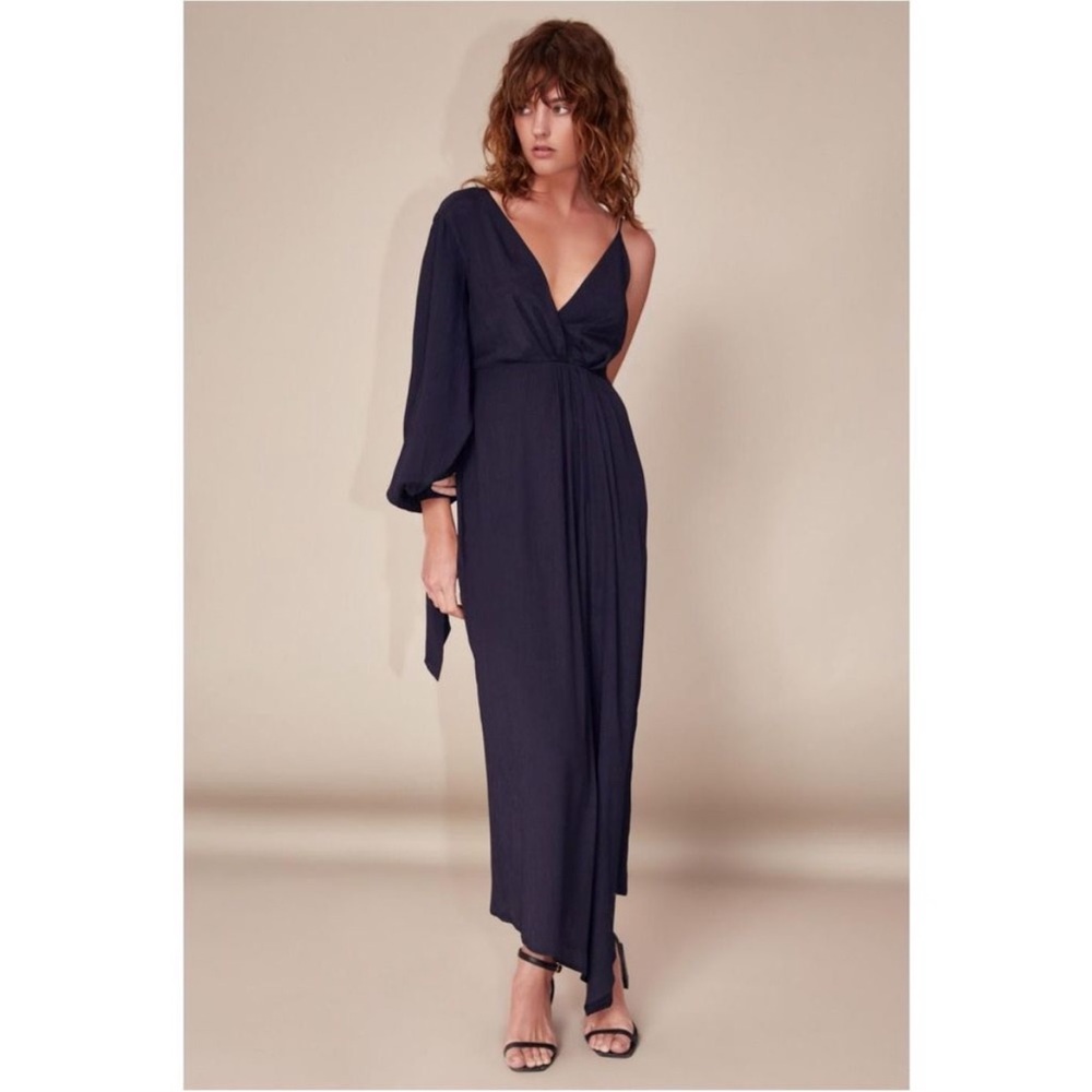 C/MEO Collective Navy One Shoulder Gown